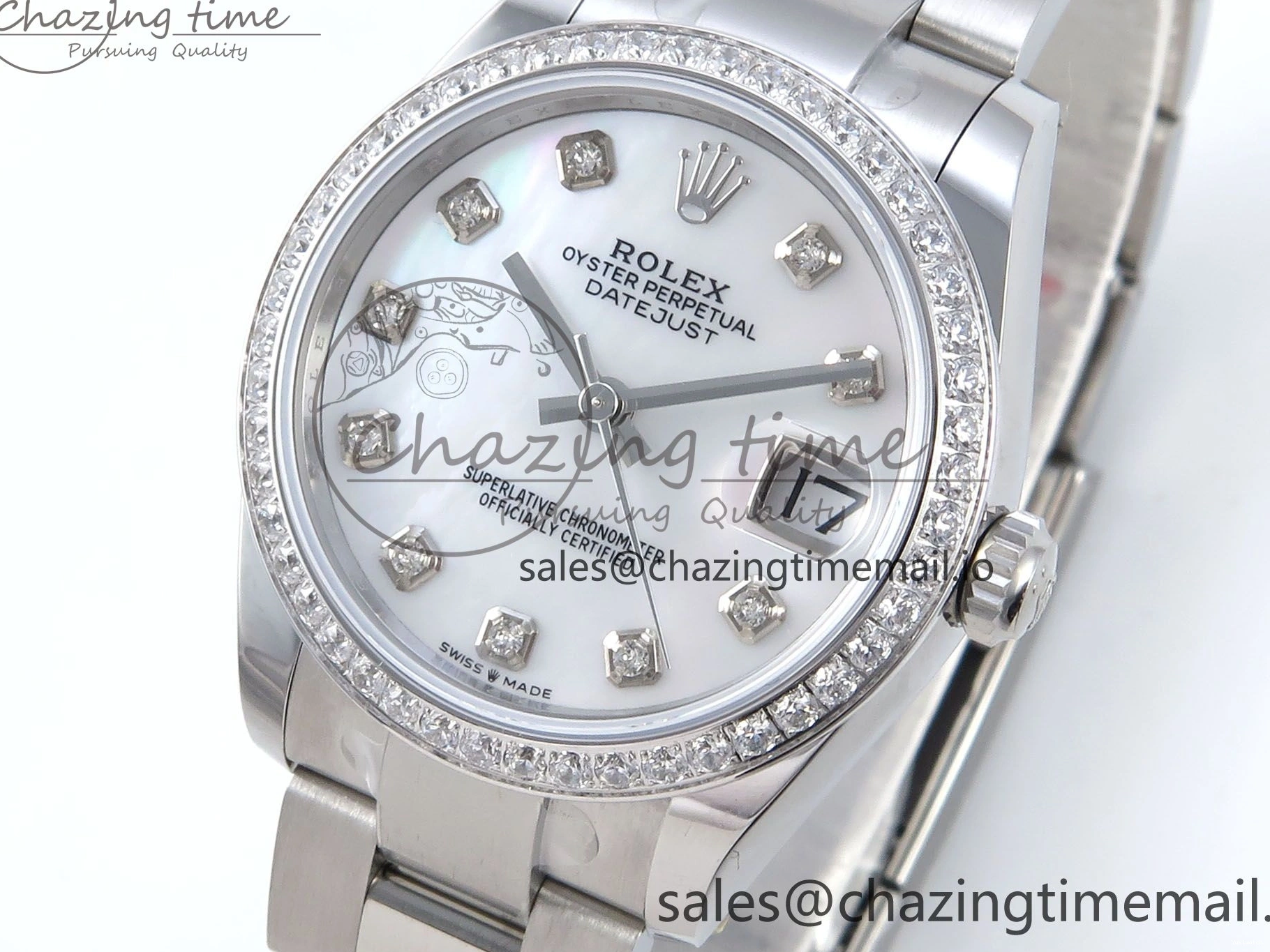 Bracelet Best DateJust Dial Bezel ETA Oyster 1:1 MOP Steel ARF 31 904L Edition Diamonds 2688 White SS 278384RBR on 0328